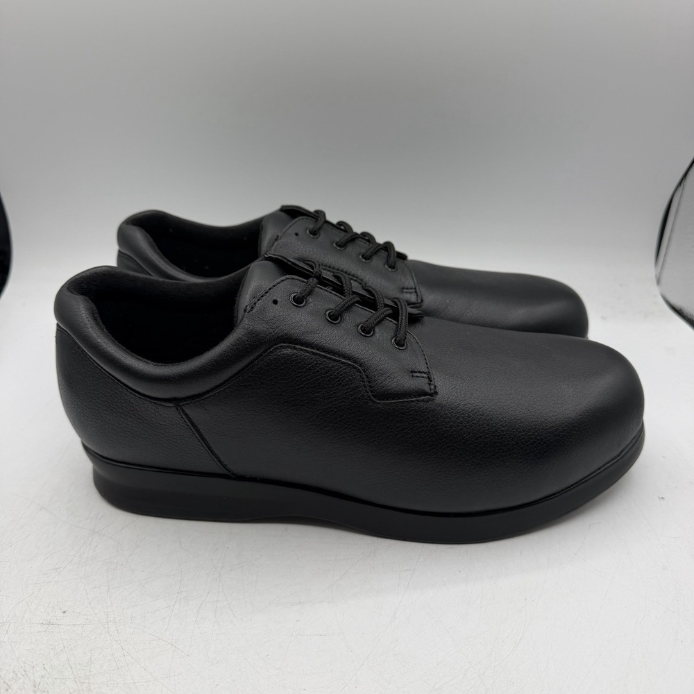 Drew Zip II Shoes Womens Sz 11.5 WW EXTRA WIDE Black Leather Sneakers NO INSOLES
